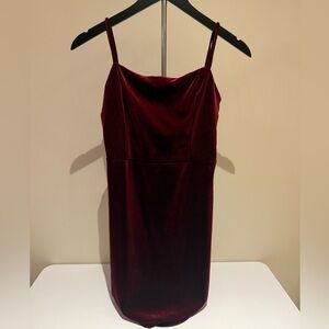 Urban Outfitters Burgundy Red Velvet Sheath Mini Dress Spaghetti Strap